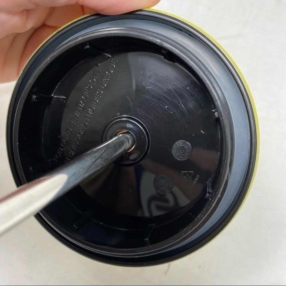 Starbucks metal iced coffee cup with lid and metal straw